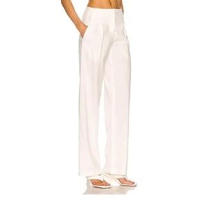 464. CHRISTOPHER ESBER Low Rise Pant Cream Straight leg Pleat $760 EUC AU6  US2